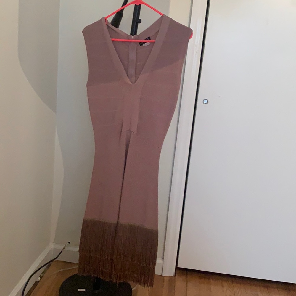 Band aid dress w fringes